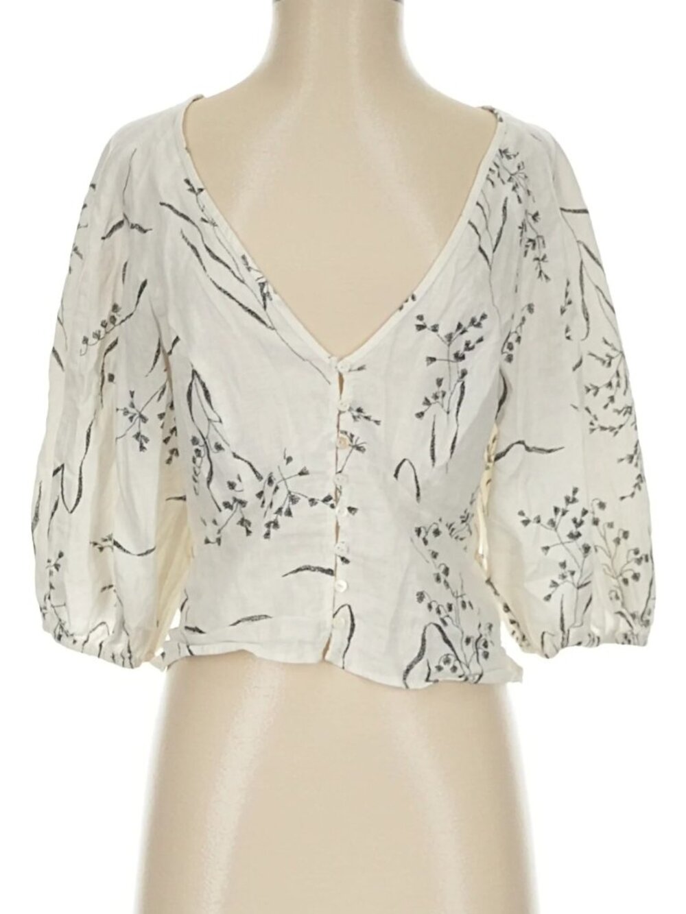 H&M Linen 3/4 Sleeve Blouse